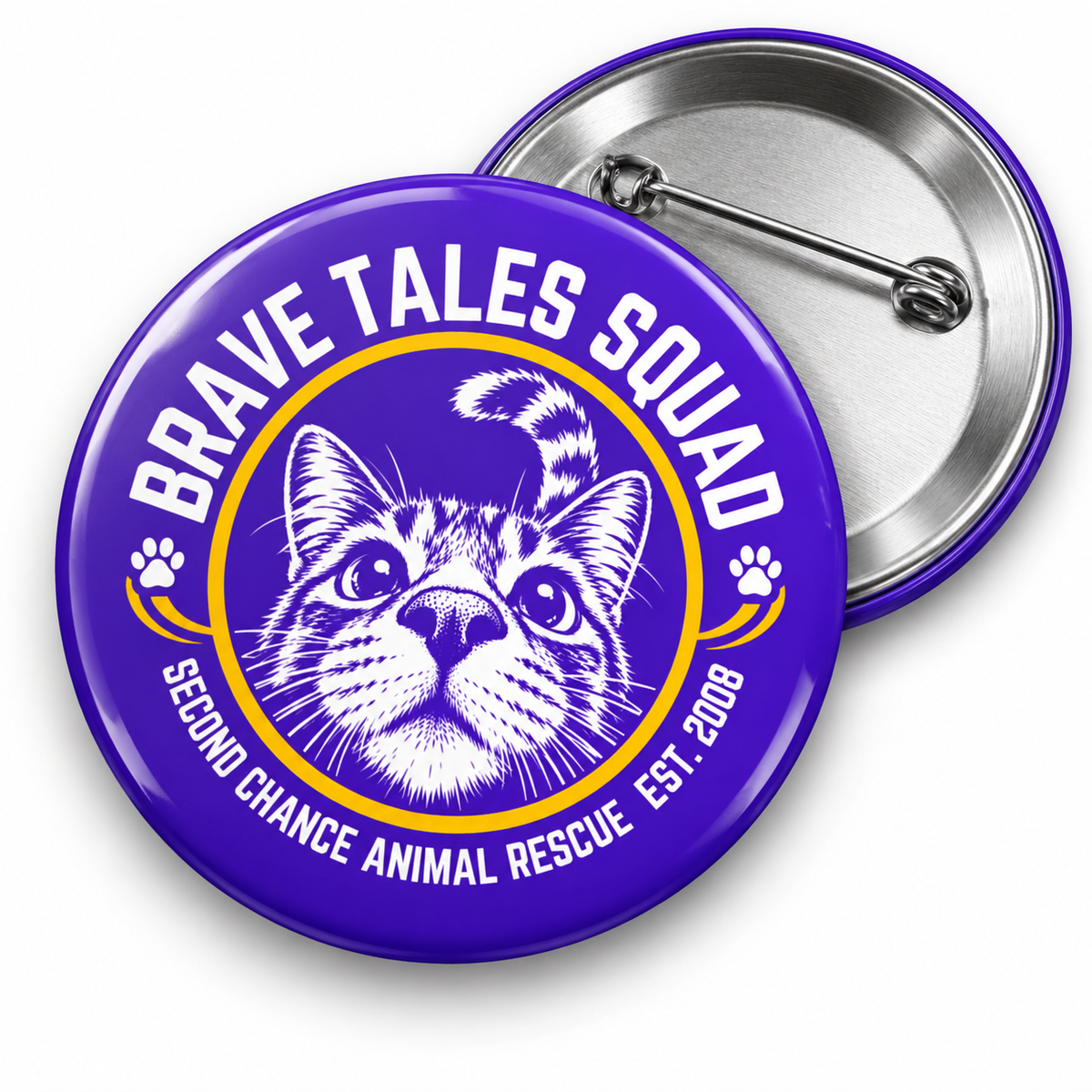 SCAR's Brave Tale Squad Cat Metal Button Badge