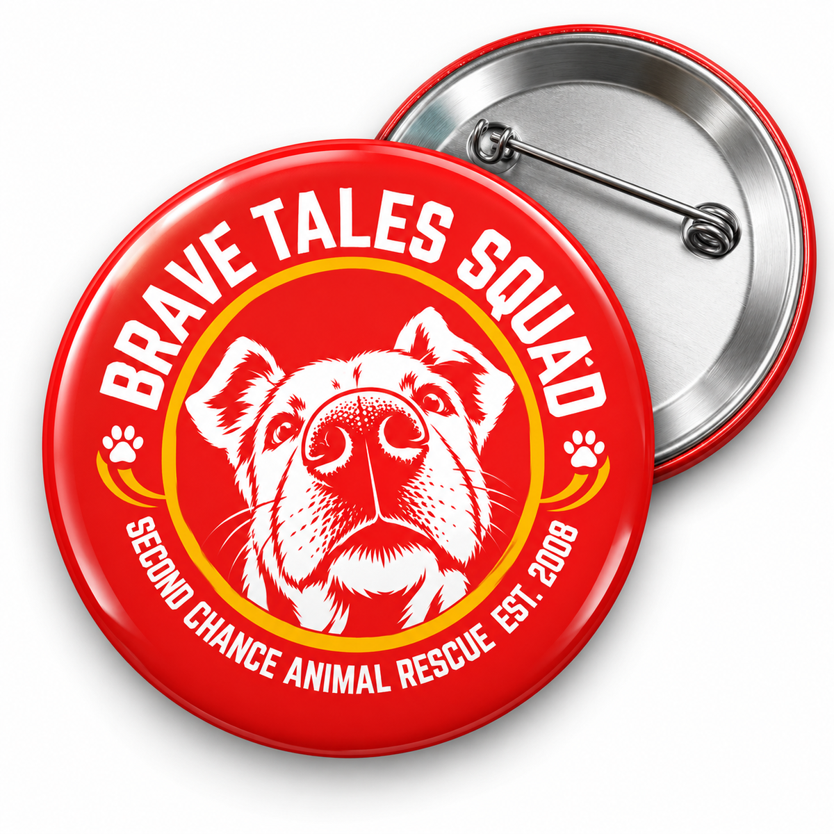 SCAR's Brave Tale Squad Dog Metal Button Badge